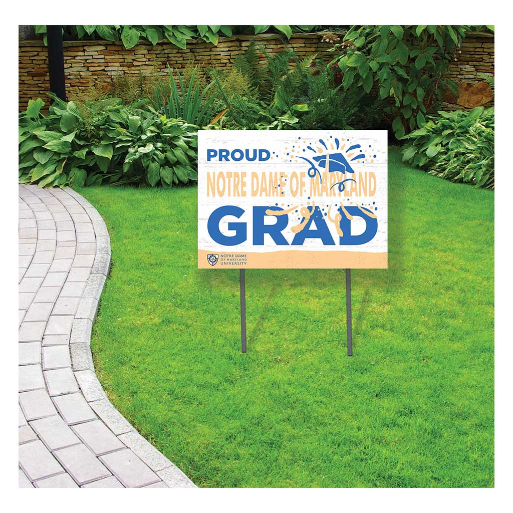 18x24 Lawn Sign Proud Grad With Logo Notre Dame of Maryland University Gators