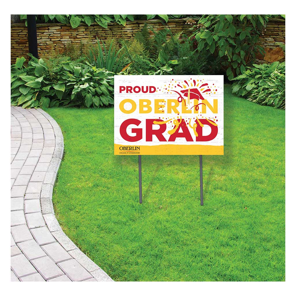 18x24 Lawn Sign Proud Grad With Logo Oberlin College Yeomen