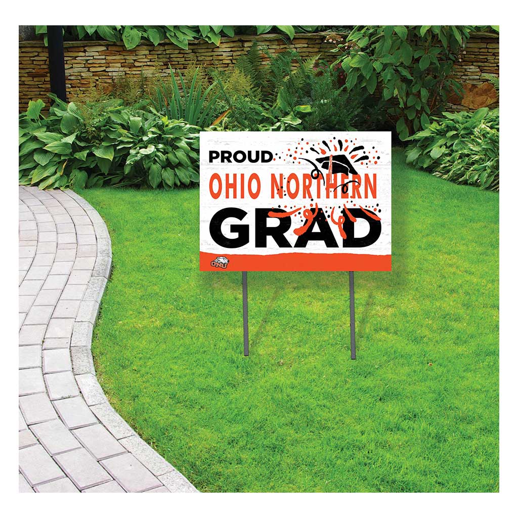 18x24 Lawn Sign Proud Grad With Logo Ohio Northern University Polar Bears