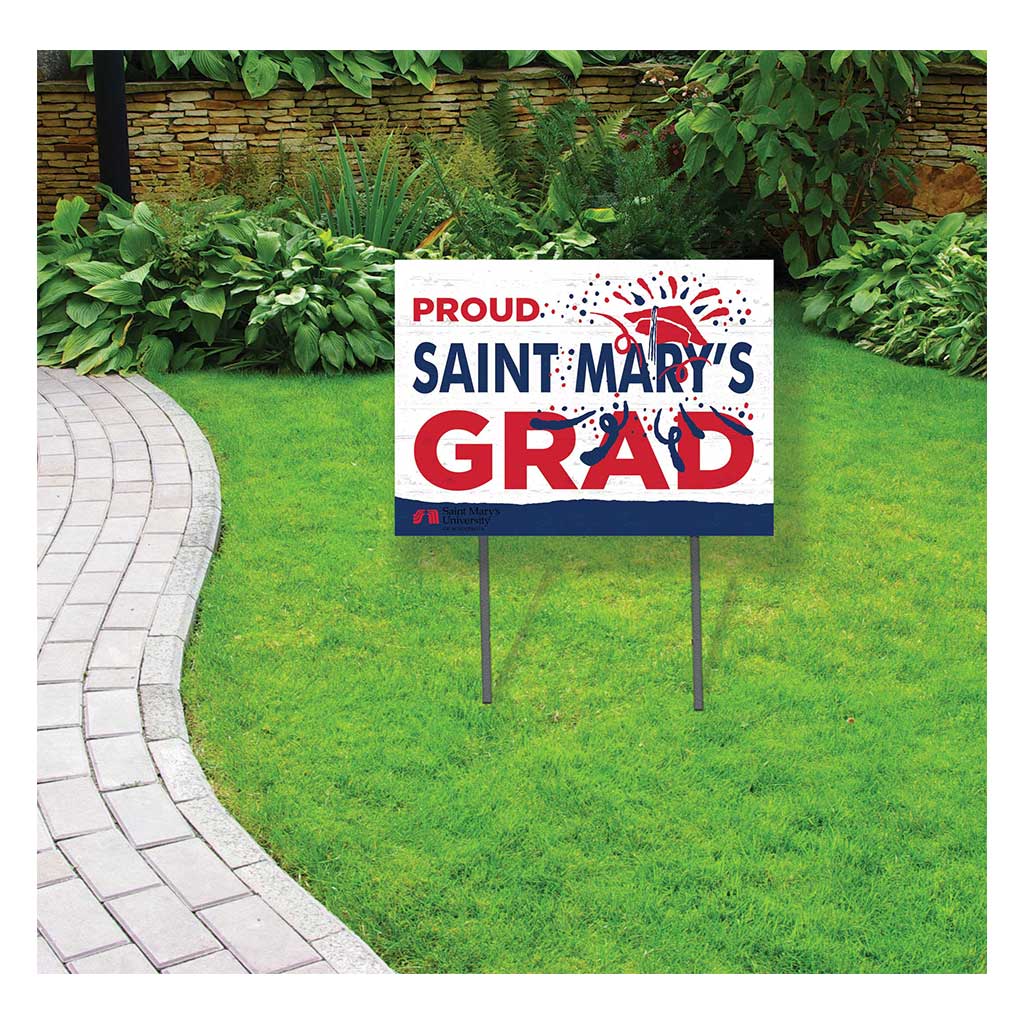 18x24 Lawn Sign Proud Grad With Logo Saint Mary's University of Minnesota Cardinals