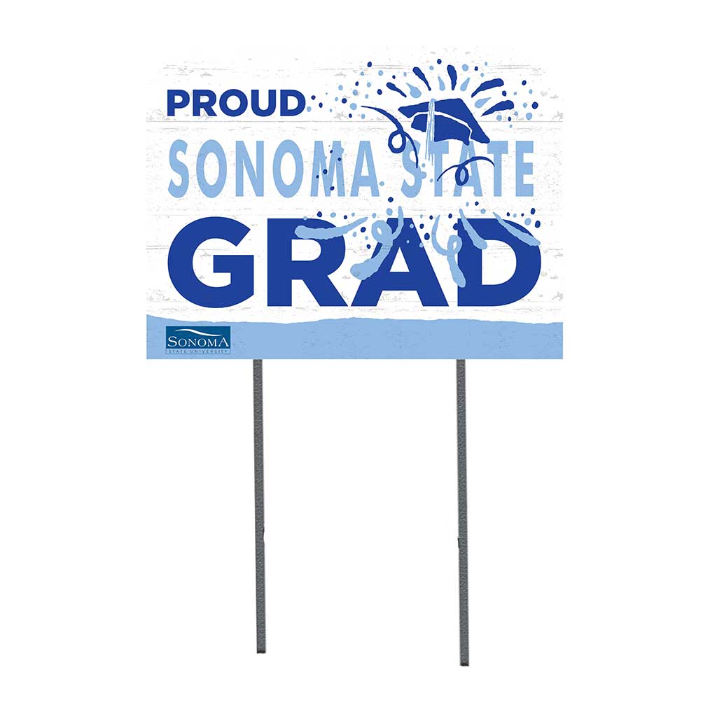 18x24 Lawn Sign Proud Grad With Logo Sonoma State University Seawolves