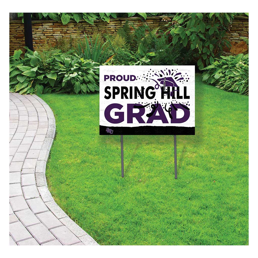 18x24 Lawn Sign Proud Grad With Logo Spring Hill College Badgers