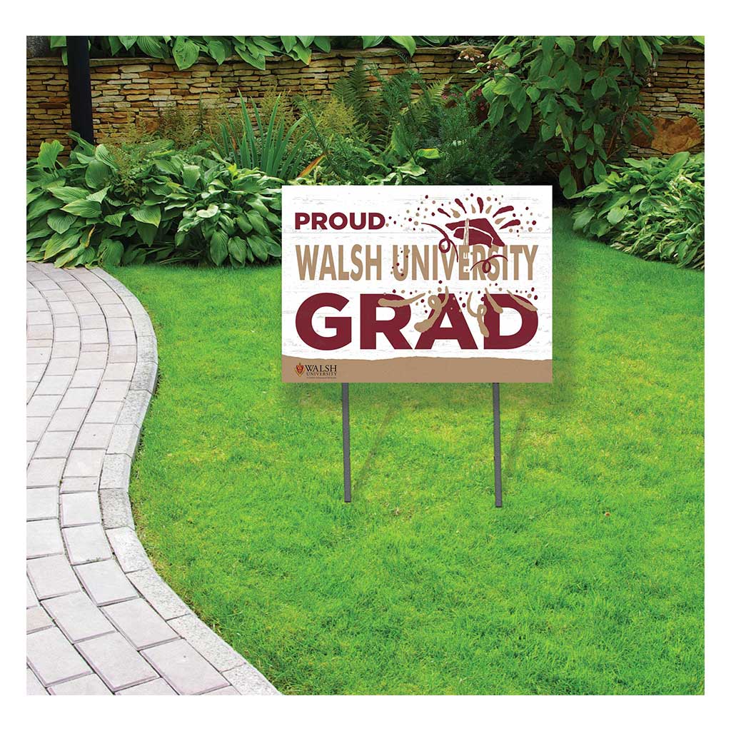 18x24 Lawn Sign Proud Grad With Logo Walsh University Cavaliers