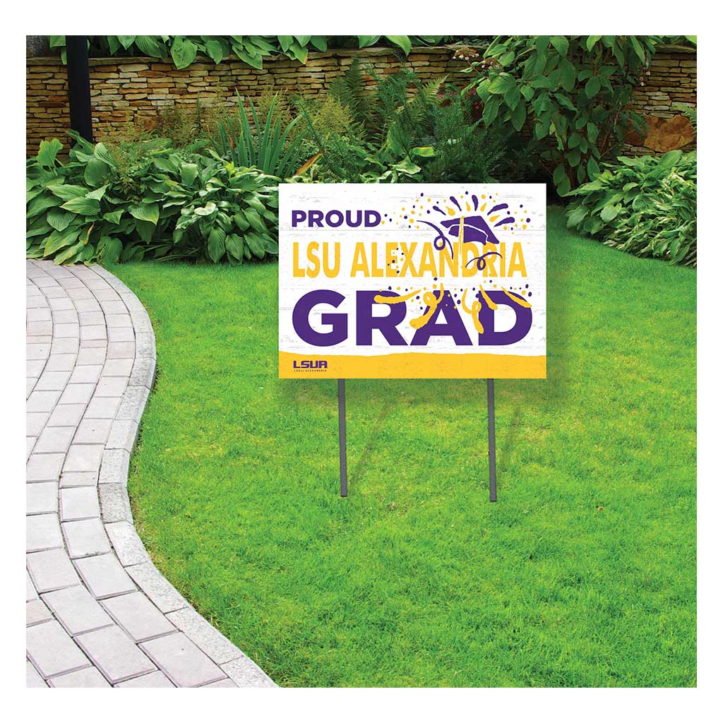 18x24 Lawn Sign Proud Grad With Logo LSU Alexandria Generals