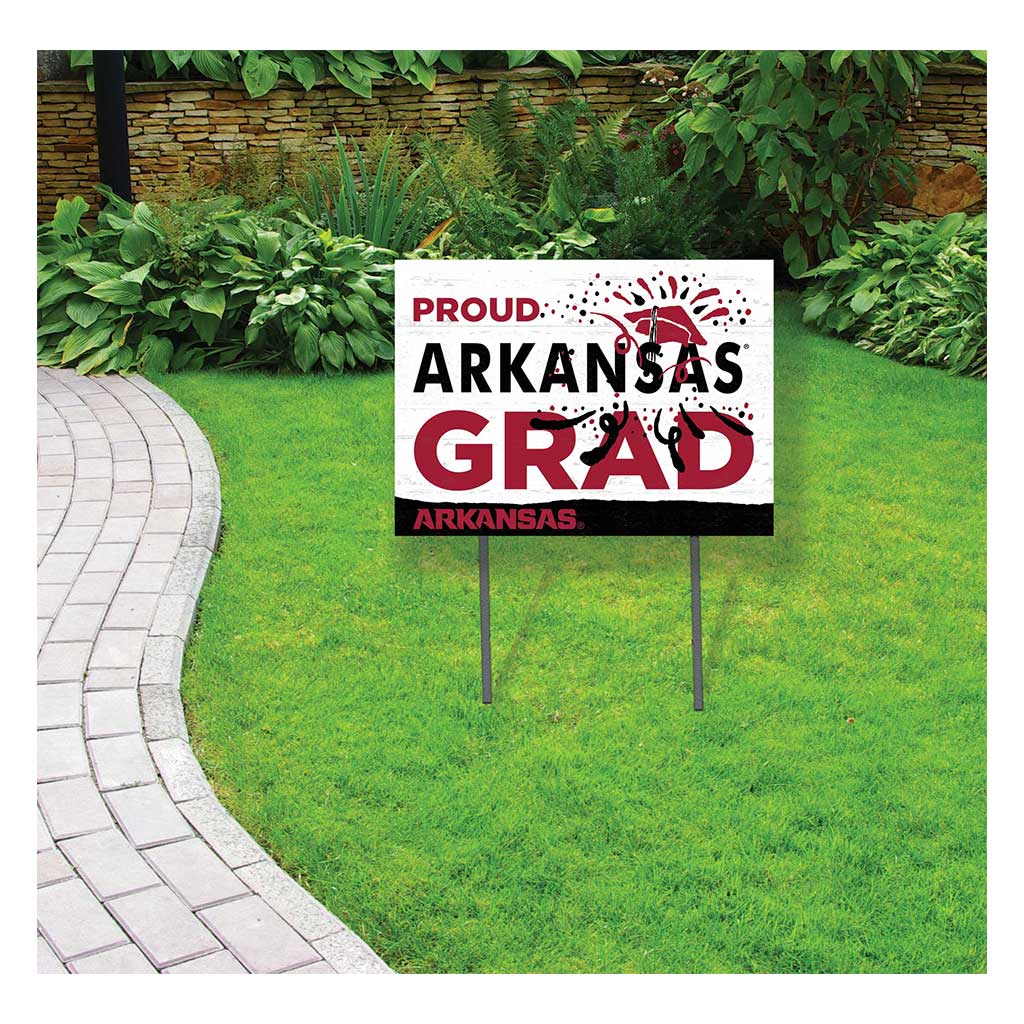 18x24 Lawn Sign Proud Grad With Logo Arkansas Razorbacks