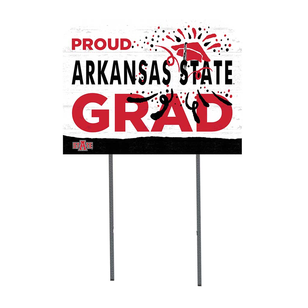 18x24 Lawn Sign Proud Grad With Logo Arkansas State Red Wolves