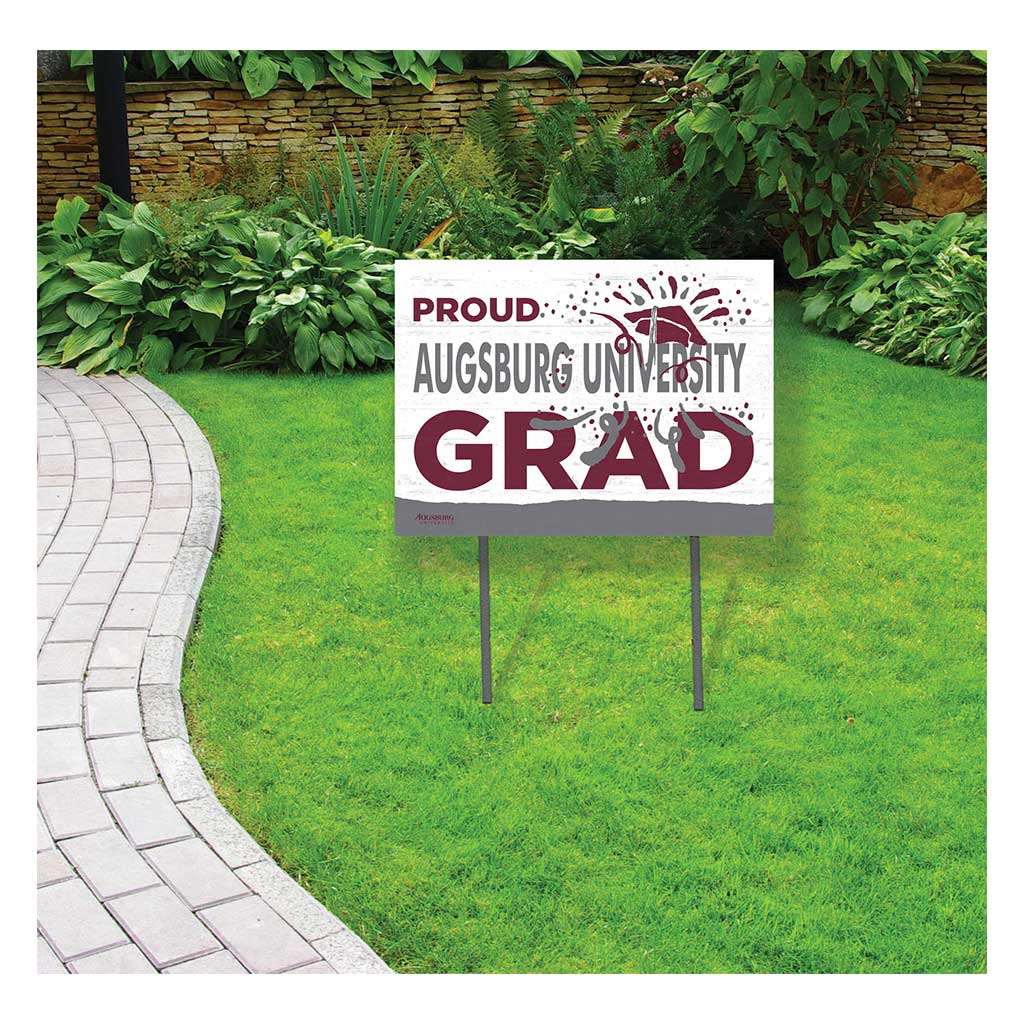 18x24 Lawn Sign Proud Grad With Logo Augsburg College Auggies