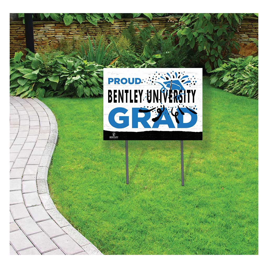 18x24 Lawn Sign Proud Grad With Logo Bentley University Falcons