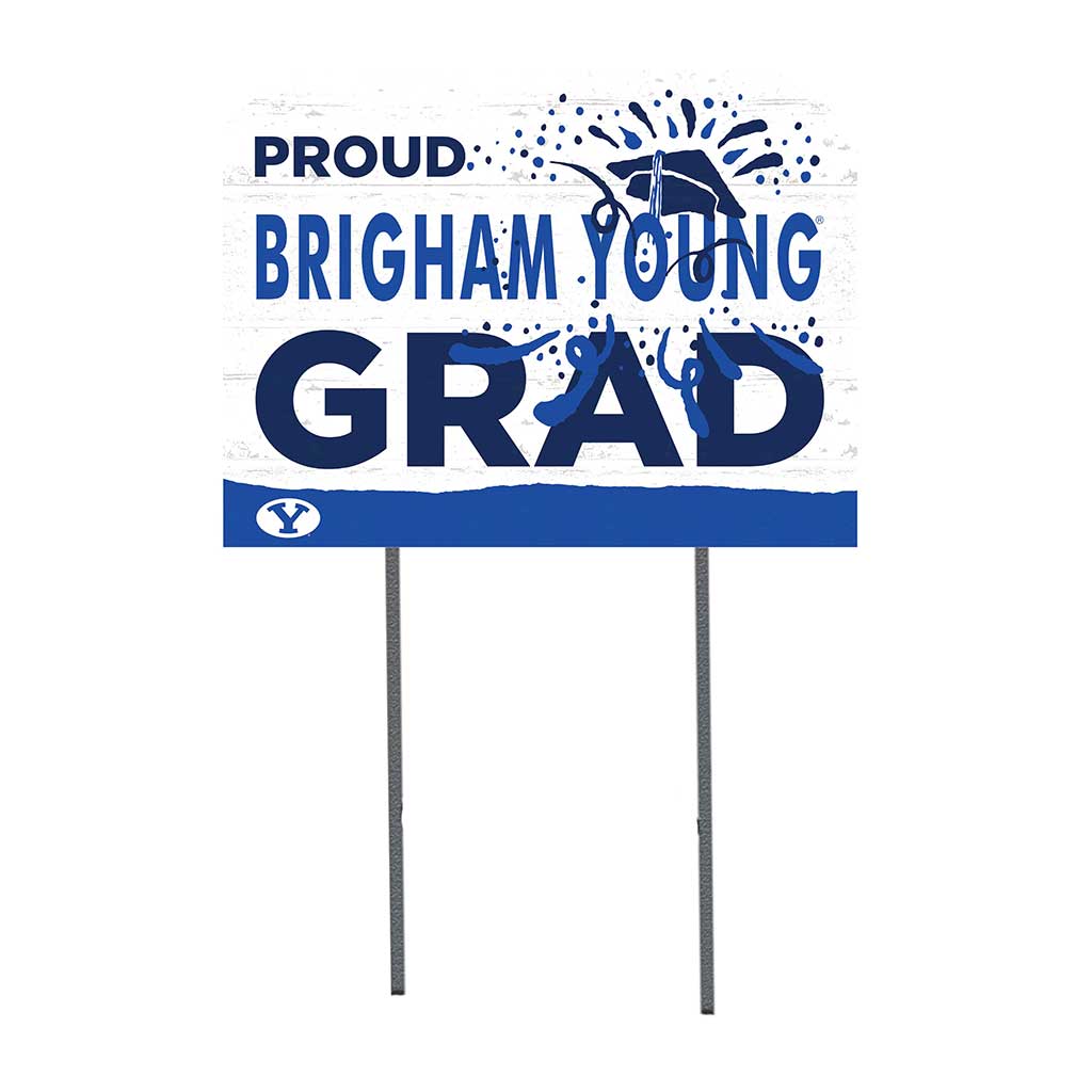 18x24 Lawn Sign Proud Grad With Logo Brigham Young Cougars