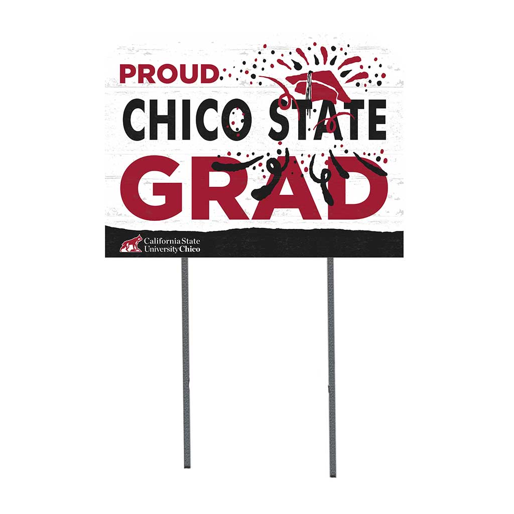 18x24 Lawn Sign Proud Grad With Logo California State University Chico Wildcats