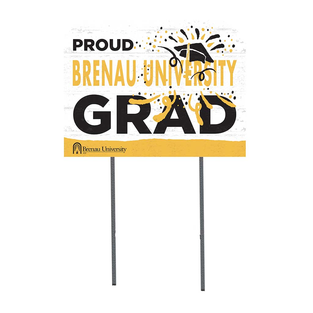 18x24 Lawn Sign Proud Grad With Logo Brenau University Golden Tigers