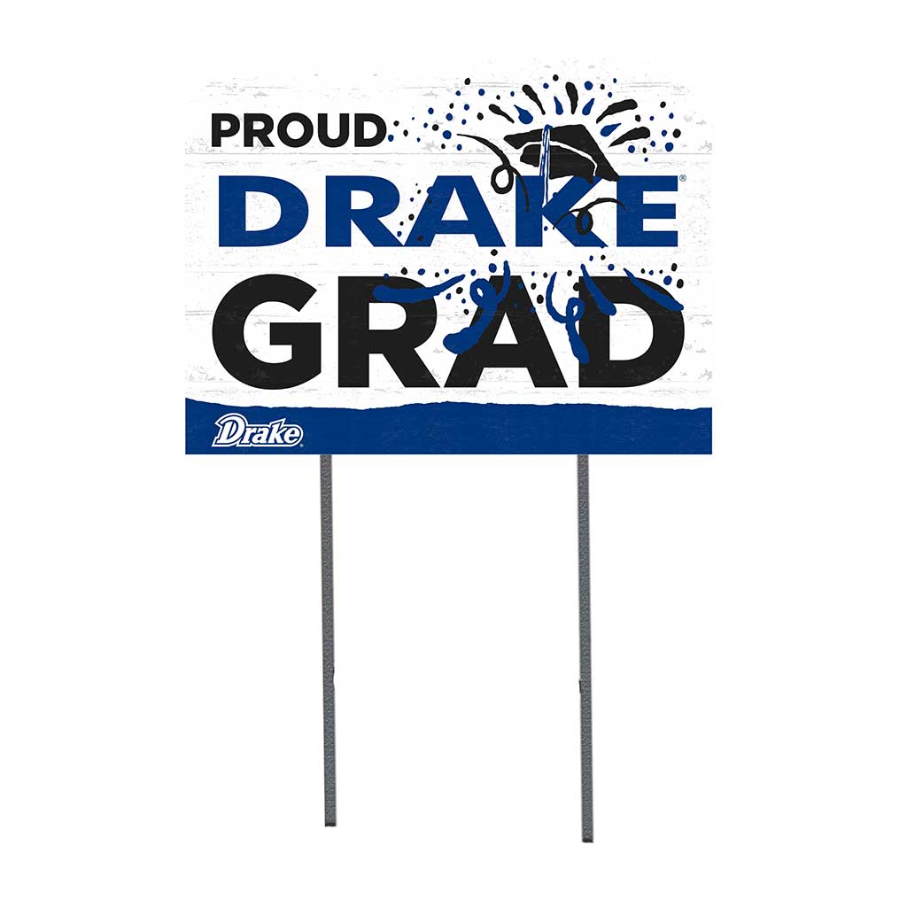 18x24 Lawn Sign Proud Grad With Logo Drake Bulldogs