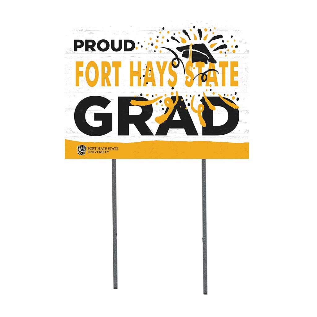 18x24 Lawn Sign Proud Grad With Logo Fort Hays State Tigers