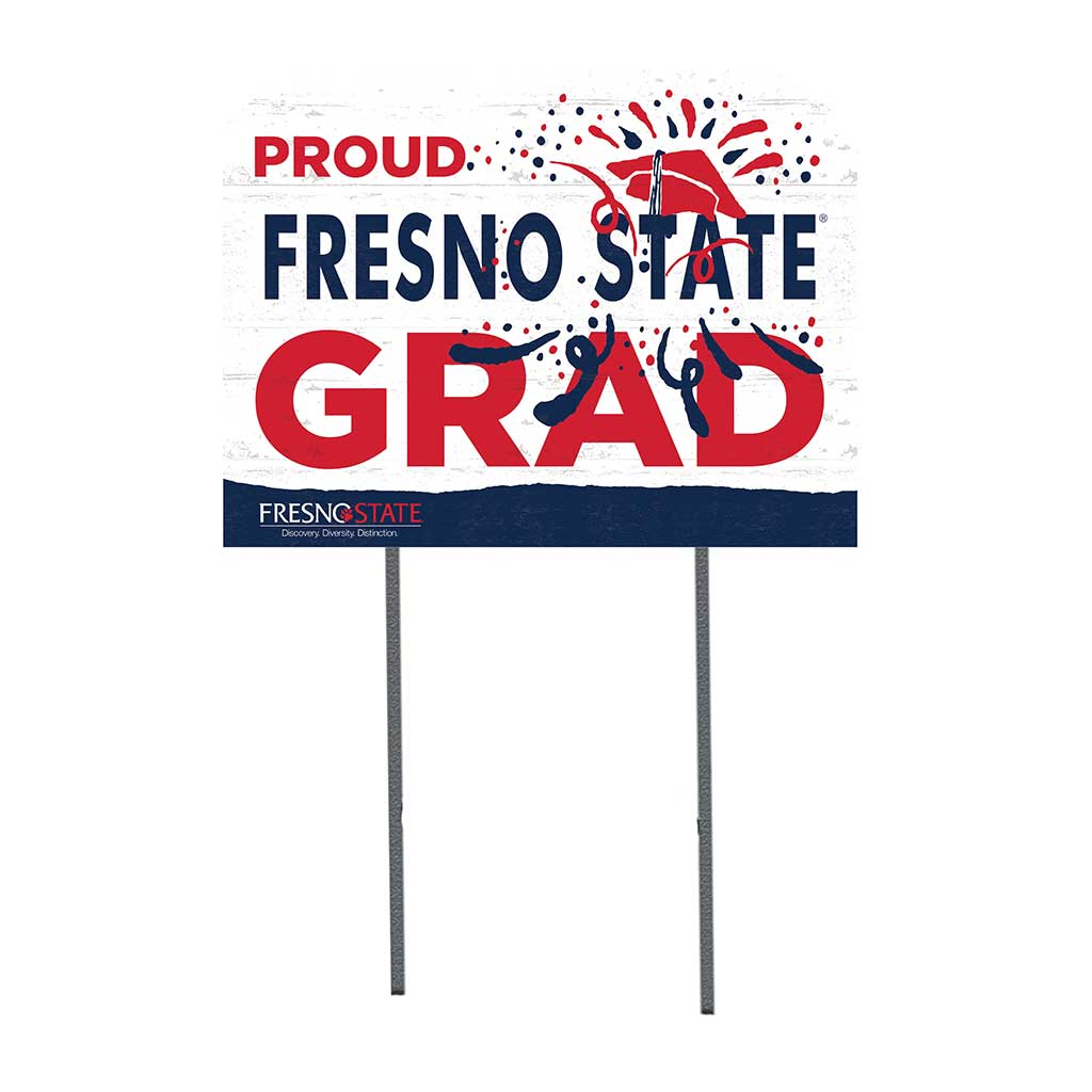 18x24 Lawn Sign Proud Grad With Logo Fresno State Bulldogs
