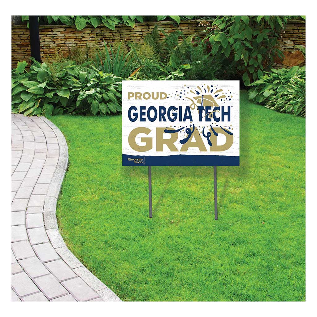 18x24 Lawn Sign Proud Grad With Logo Georgia Tech Yellow Jackets