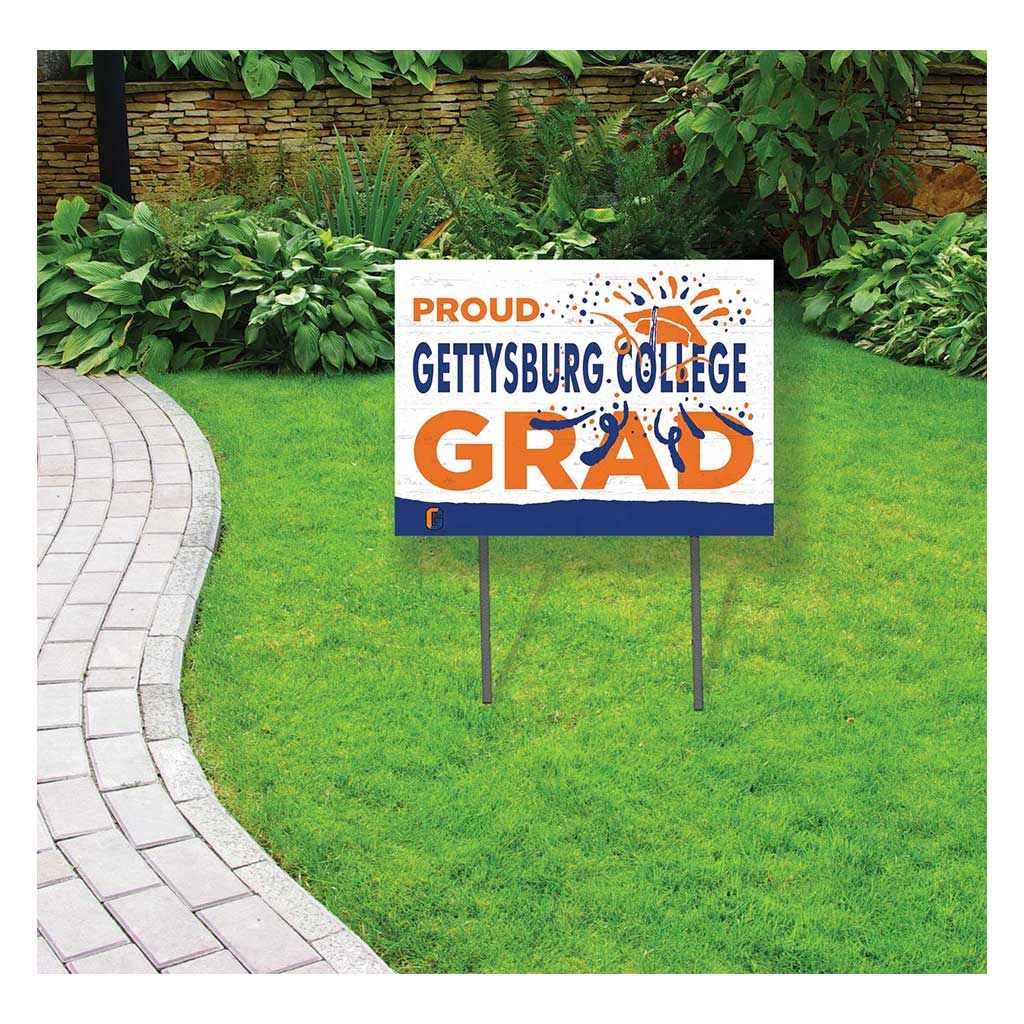18x24 Lawn Sign Proud Grad With Logo Gettysburg College Bullets