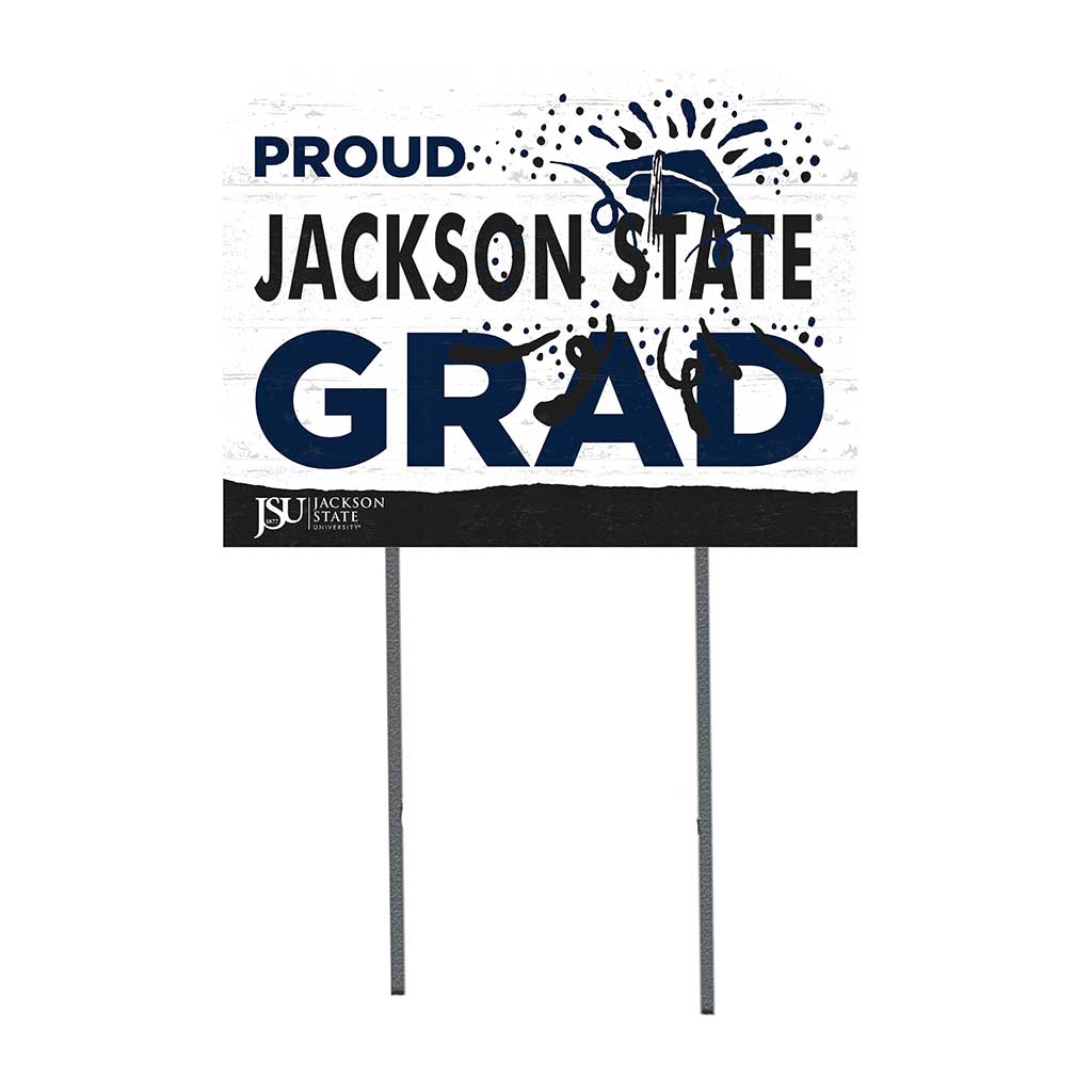 18x24 Lawn Sign Proud Grad With Logo Jackson State Tigers