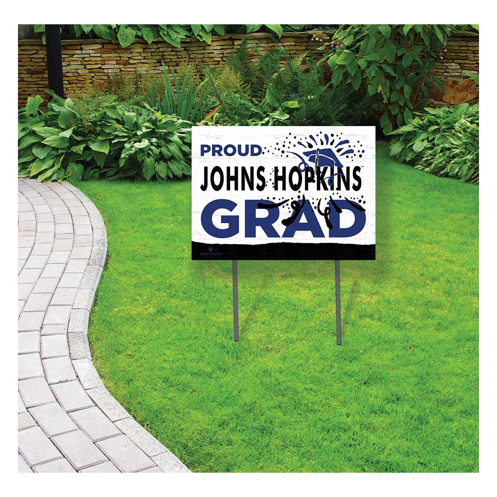 18x24 Lawn Sign Proud Grad With Logo Johns Hopkins Blue Jays