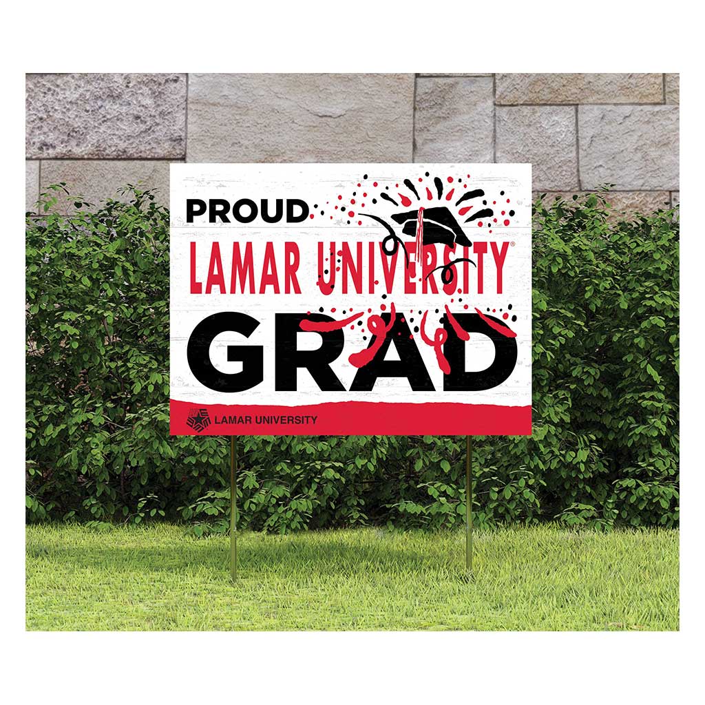 18x24 Lawn Sign Proud Grad With Logo Lamar Cardinals