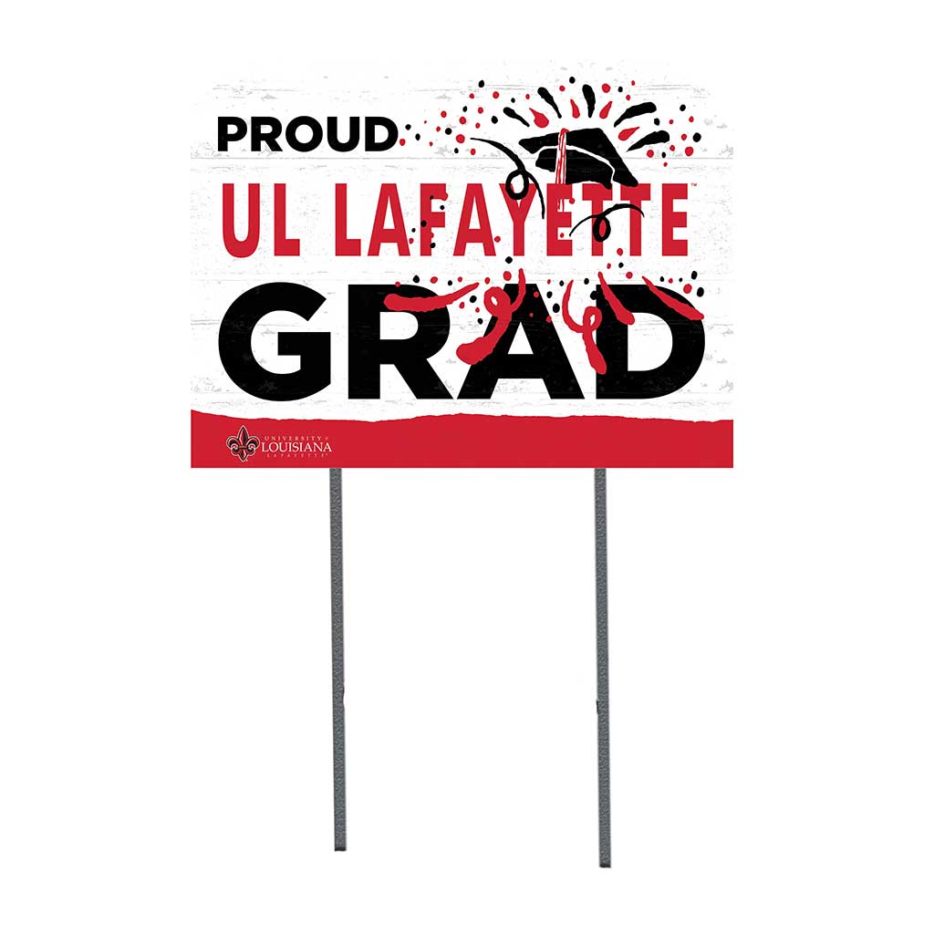18x24 Lawn Sign Proud Grad With Logo Louisiana State Lafayette Ragin Cajuns