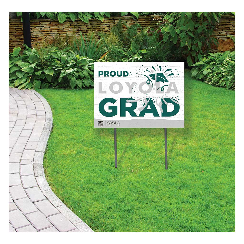 18x24 Lawn Sign Proud Grad With Logo Loyola University Greyhounds