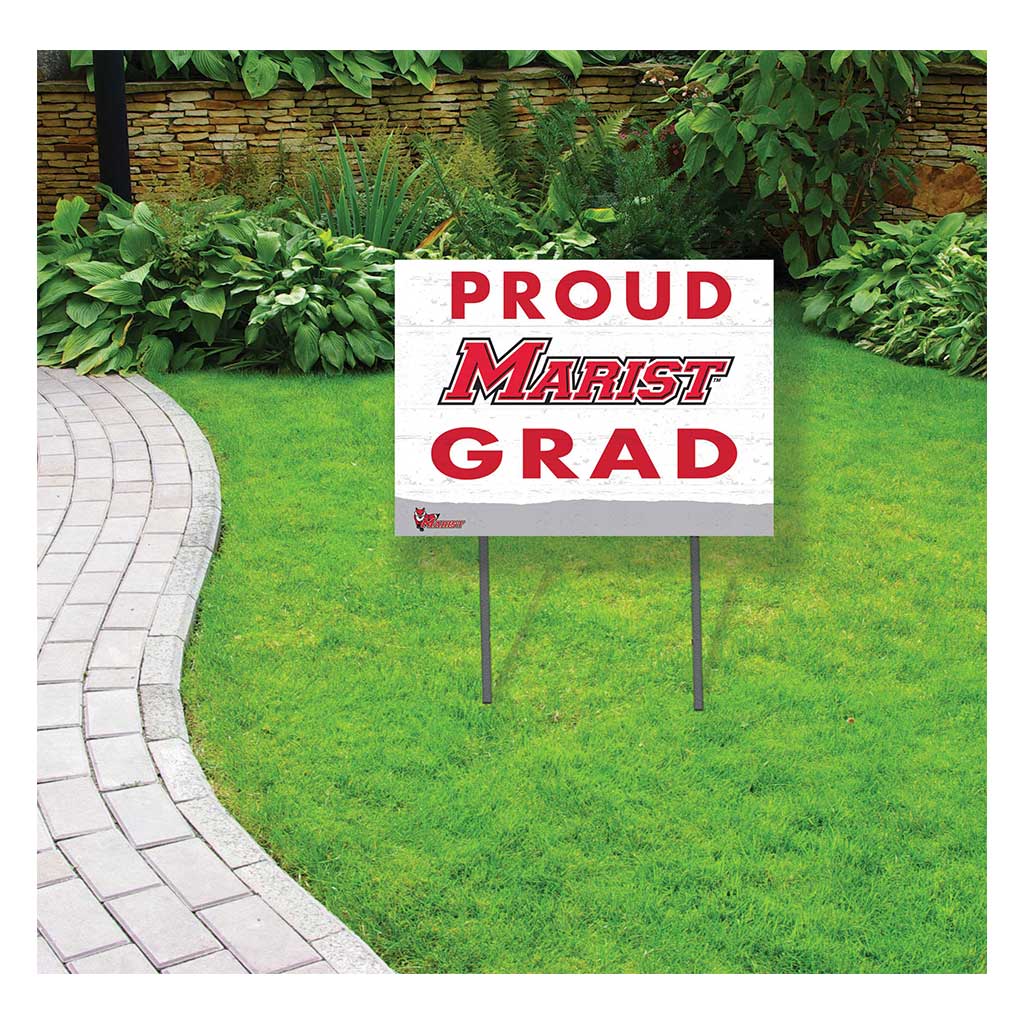 18x24 Lawn Sign Proud Grad With Logo Marist College Red Foxes