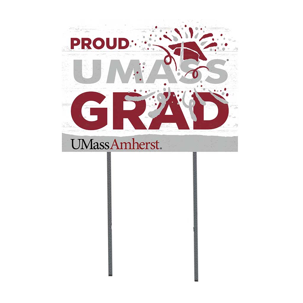 18x24 Lawn Sign Proud Grad With Logo UMASS Amherst Minutemen