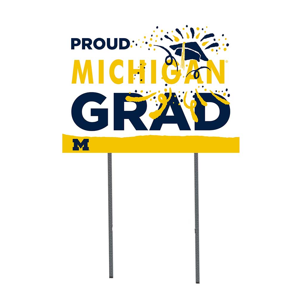 18x24 Lawn Sign Proud Grad With Logo Michigan Wolverines