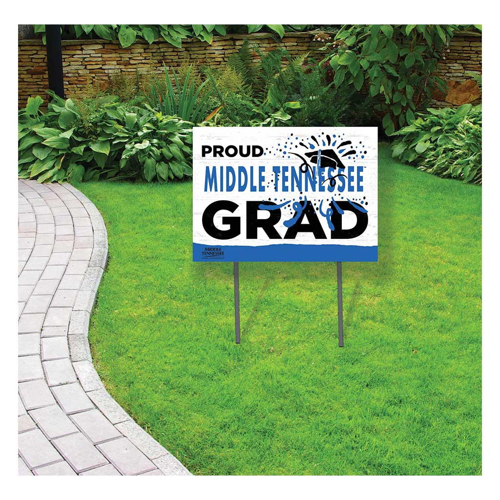 18x24 Lawn Sign Proud Grad With Logo Middle Tennessee State
