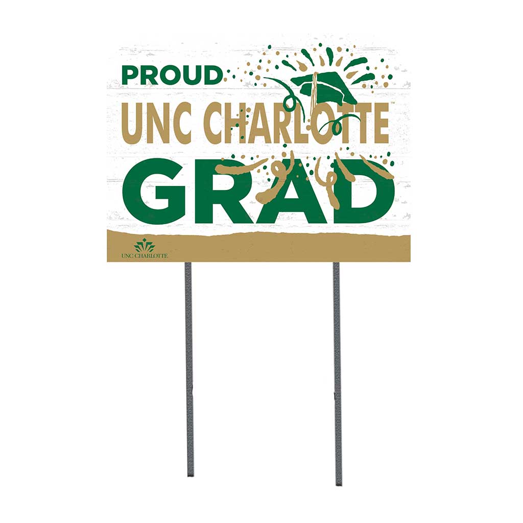 18x24 Lawn Sign Proud Grad With Logo North Carolina (Charlotte) 49ers