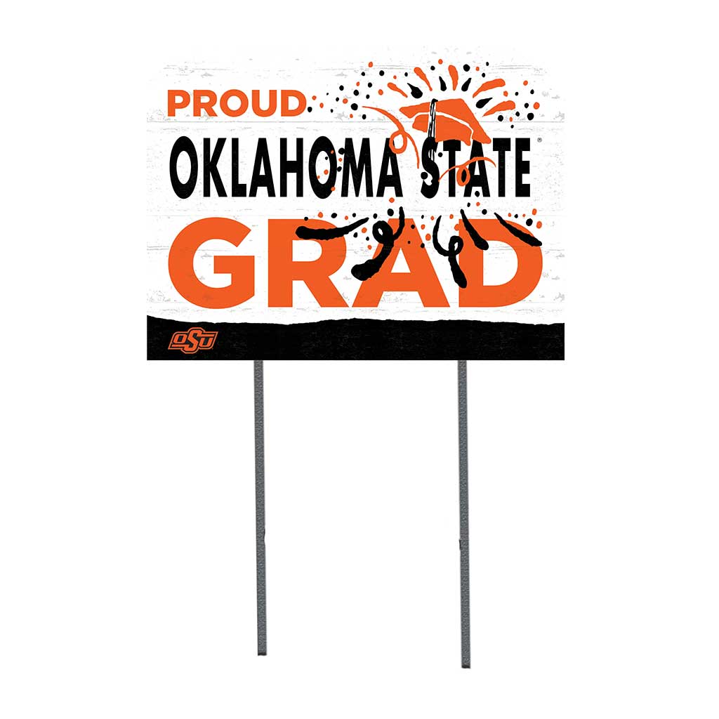 18x24 Lawn Sign Proud Grad With Logo Oklahoma State Cowboys