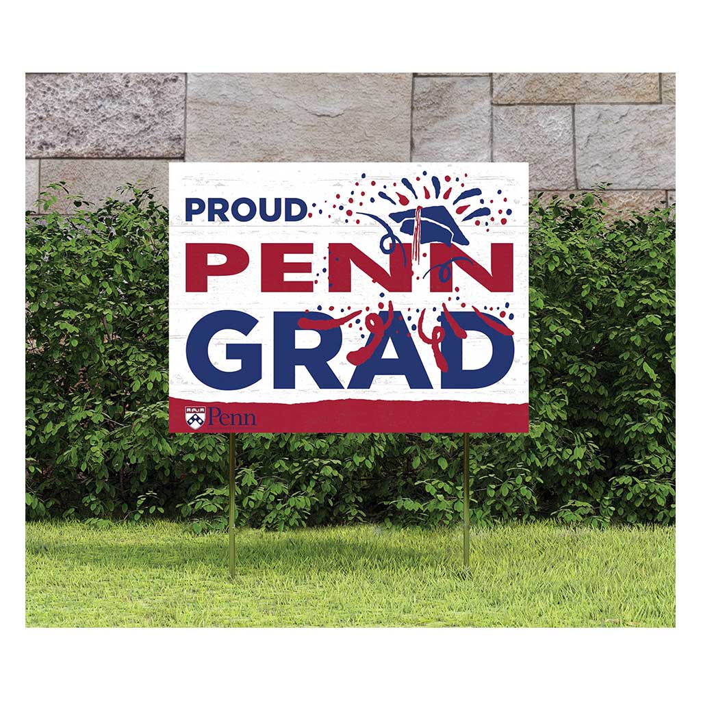 18x24 Lawn Sign Proud Grad With Logo University of Pennsylvania Quakers