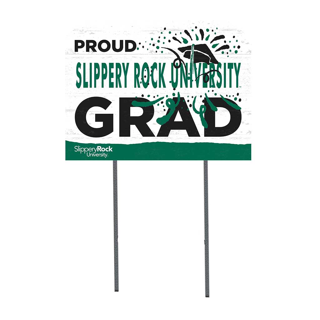 18x24 Lawn Sign Proud Grad With Logo Slippery Rock The Rock