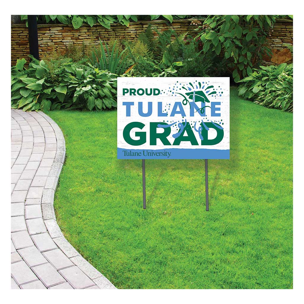 18x24 Lawn Sign Proud Grad With Logo Tulane Green Wave