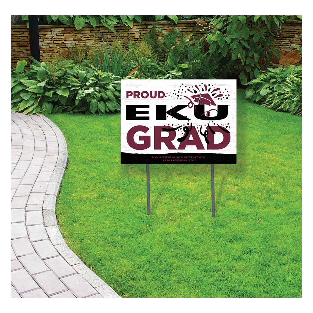 18x24 Lawn Sign Proud Grad With Logo Eastern Kentucky University Colonels