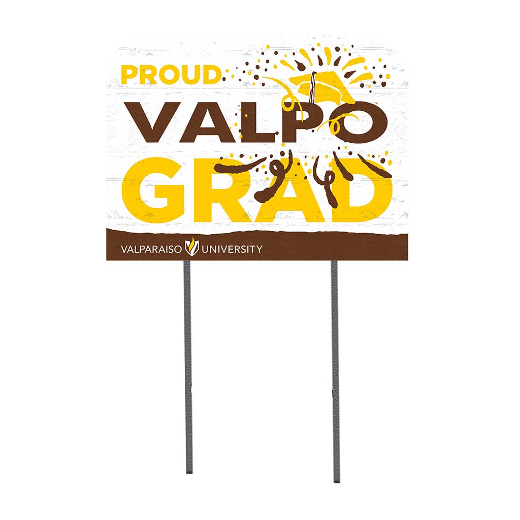 18x24 Lawn Sign Proud Grad With Logo Valparaiso University Beacons
