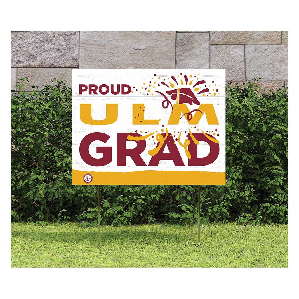 18x24 Lawn Sign Proud Grad With Logo The University of Louisiana at Monroe Warhawks