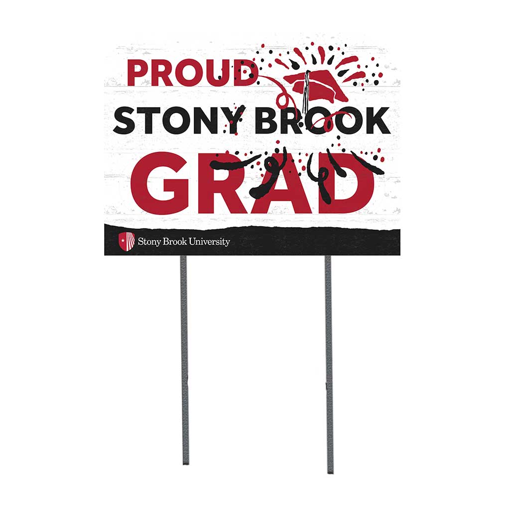 18x24 Lawn Sign Proud Grad With Logo Stony Brook Seawolves