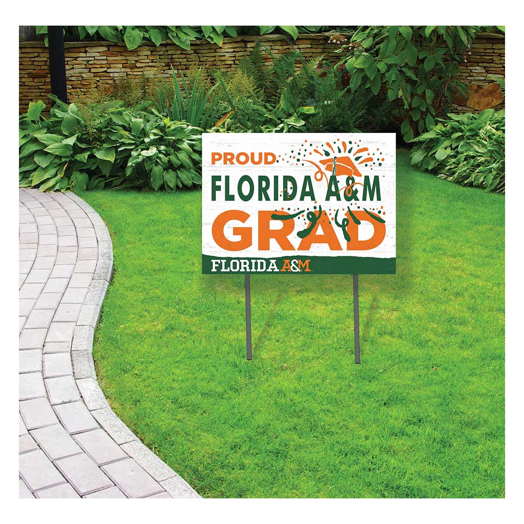 18x24 Lawn Sign Proud Grad With Logo Florida A&M Rattlers