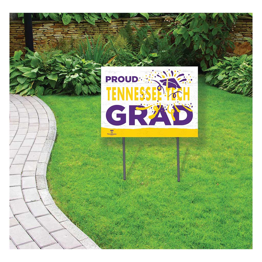 18x24 Lawn Sign Proud Grad With Logo Tennessee Tech Golden Eagles