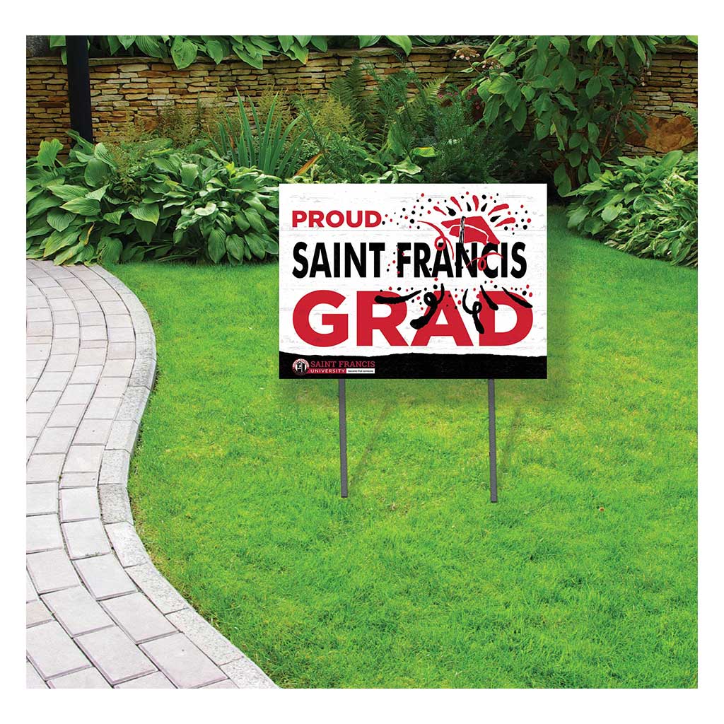 18x24 Lawn Sign Proud Grad With Logo Saint Francis Red Flash