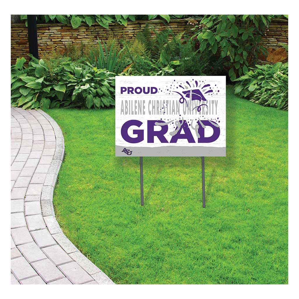 18x24 Lawn Sign Proud Grad With Logo Abilene Christian Wildcats