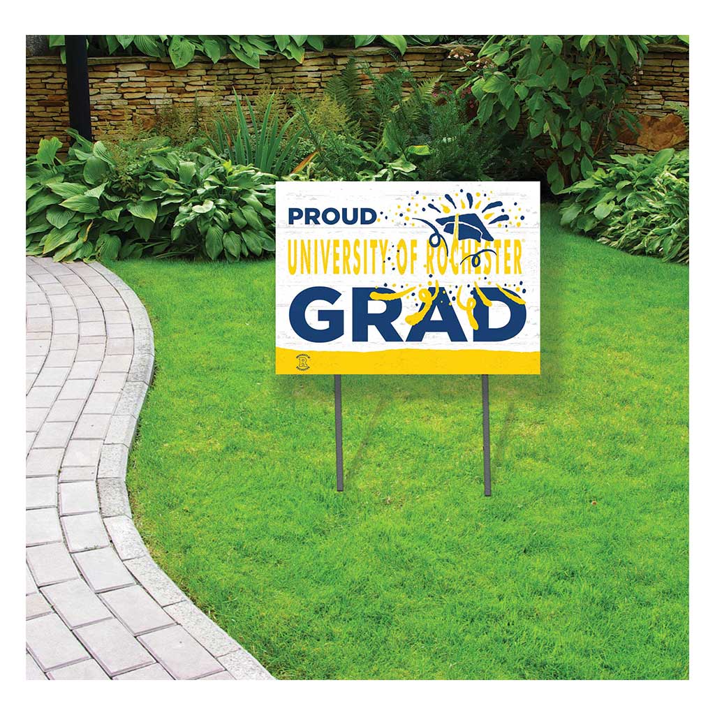 18x24 Lawn Sign Proud Grad With Logo University of Rochester Yellowjacket
