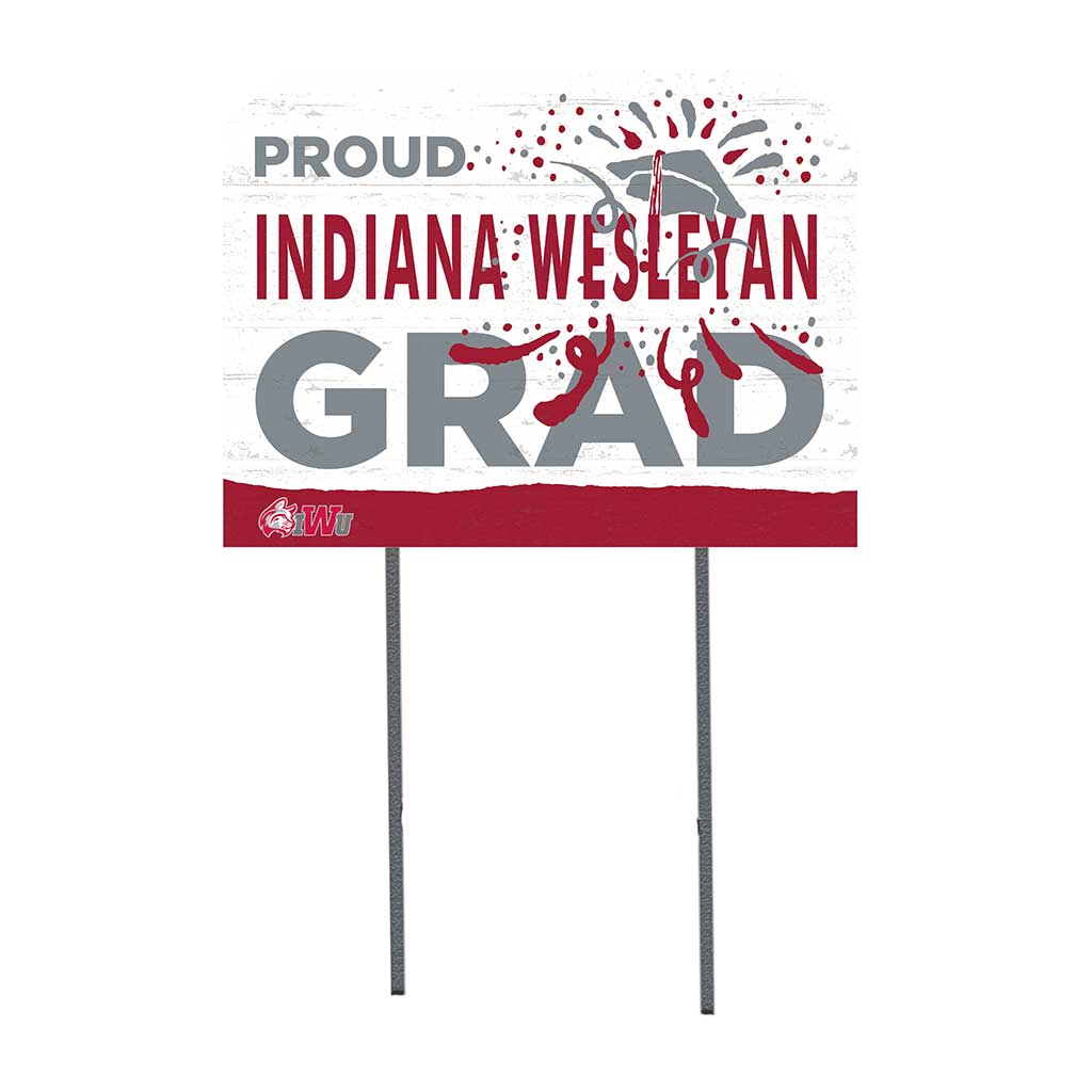 18x24 Lawn Sign Proud Grad With Logo Indiana Wesleyan