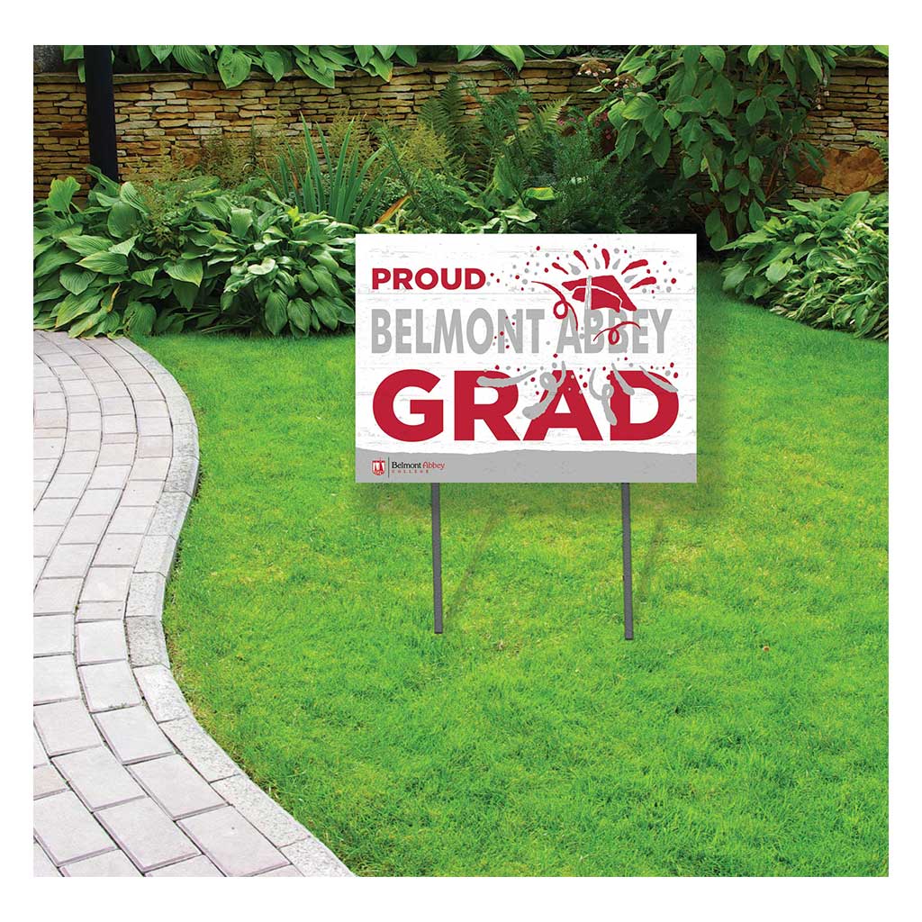 18x24 Lawn Sign Proud Grad With Logo Belmont Abbey College CRUSADERS