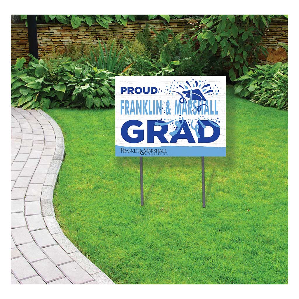 18x24 Lawn Sign Proud Grad With Logo Franklin & Marshall College DIPLOMATS