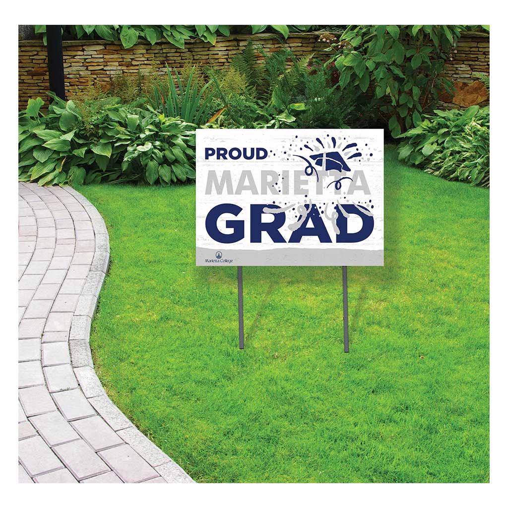 18x24 Lawn Sign Proud Grad With Logo Marietta College Pioneers