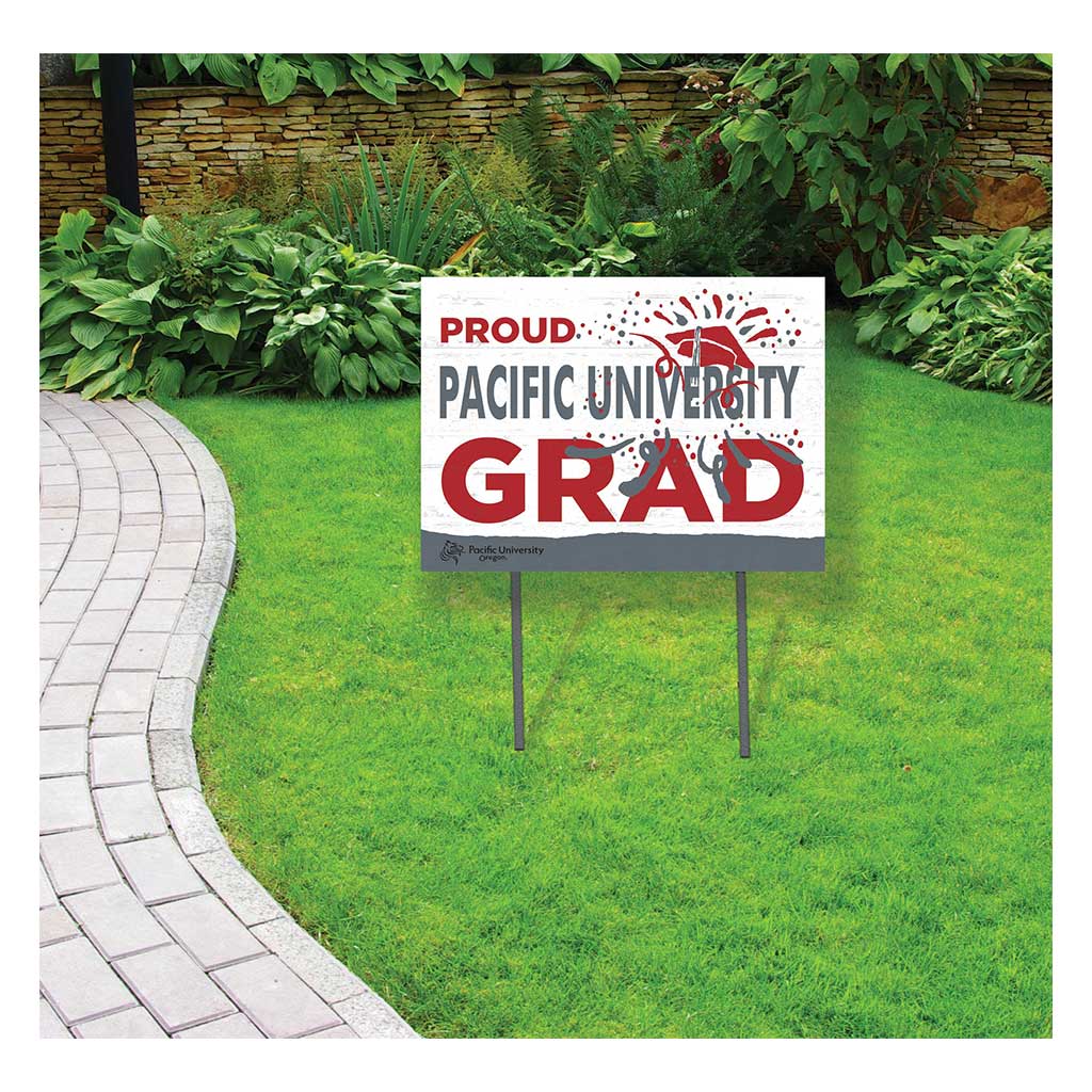 18x24 Lawn Sign Proud Grad With Logo Pacific University Oregon Boxers