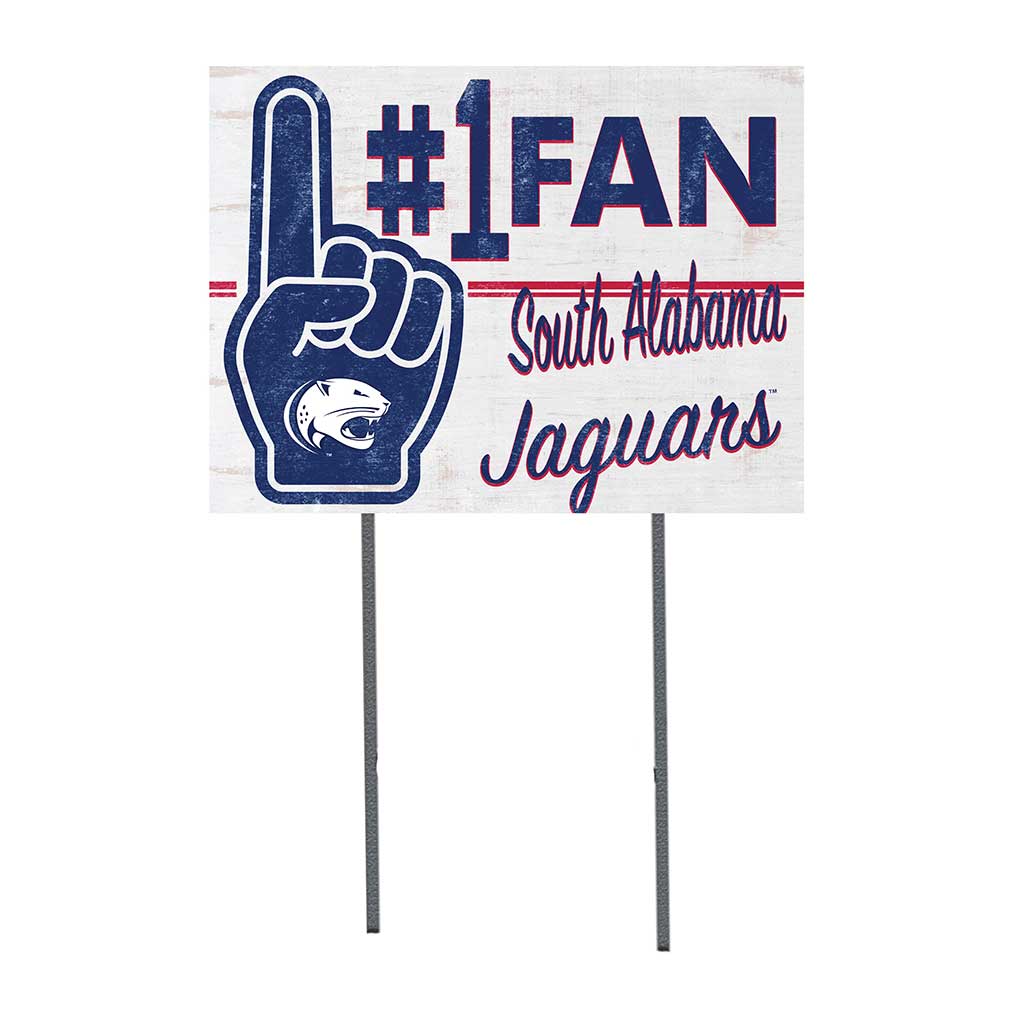 18x24 Lawn Sign #1 Fan University of Southern Alabama Jaguars