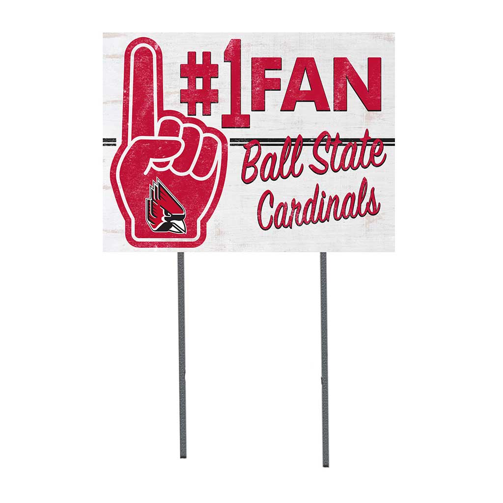 18x24 Lawn Sign #1 Fan Ball State Cardinals